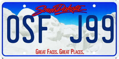 SD license plate 0SFJ99