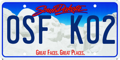 SD license plate 0SFK02