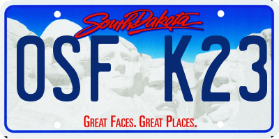 SD license plate 0SFK23