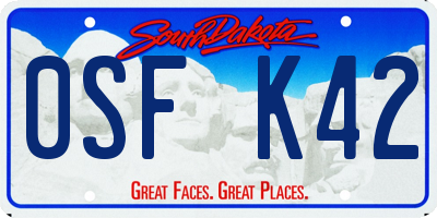 SD license plate 0SFK42