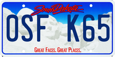 SD license plate 0SFK65
