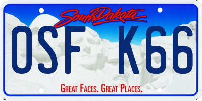 SD license plate 0SFK66