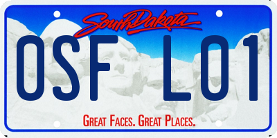 SD license plate 0SFL01
