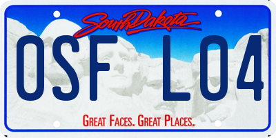 SD license plate 0SFL04
