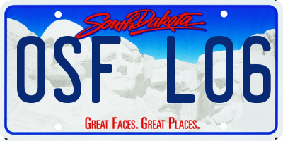 SD license plate 0SFL06