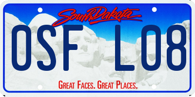 SD license plate 0SFL08