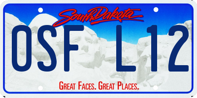SD license plate 0SFL12
