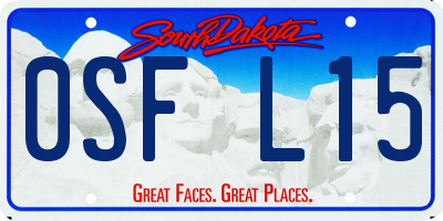 SD license plate 0SFL15