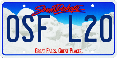 SD license plate 0SFL20