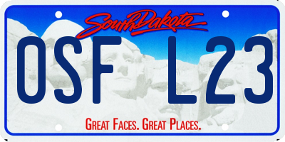 SD license plate 0SFL23