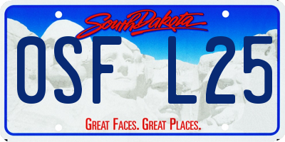 SD license plate 0SFL25