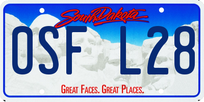 SD license plate 0SFL28