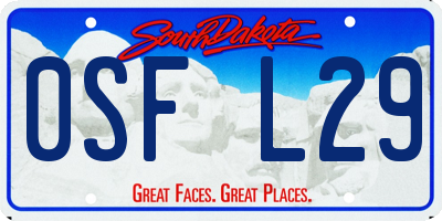 SD license plate 0SFL29