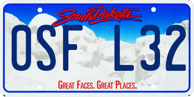 SD license plate 0SFL32