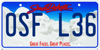SD license plate 0SFL36