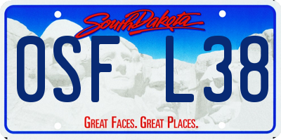 SD license plate 0SFL38