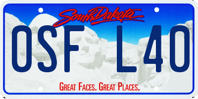 SD license plate 0SFL40