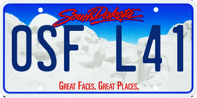 SD license plate 0SFL41