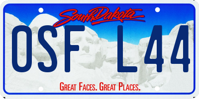 SD license plate 0SFL44
