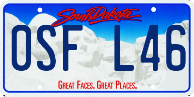 SD license plate 0SFL46