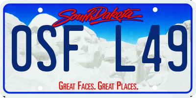 SD license plate 0SFL49