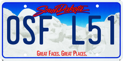 SD license plate 0SFL51
