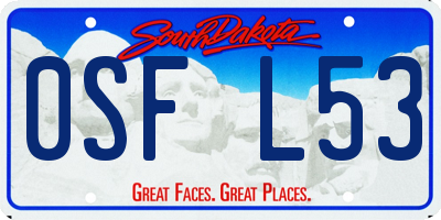 SD license plate 0SFL53
