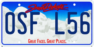 SD license plate 0SFL56