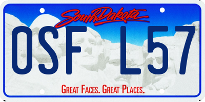 SD license plate 0SFL57
