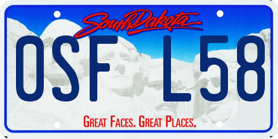 SD license plate 0SFL58