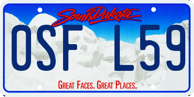 SD license plate 0SFL59