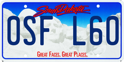 SD license plate 0SFL60