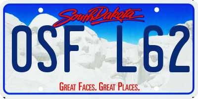 SD license plate 0SFL62