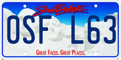 SD license plate 0SFL63