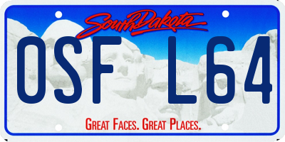SD license plate 0SFL64