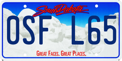 SD license plate 0SFL65