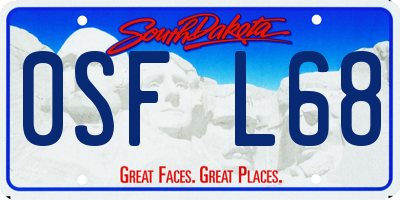 SD license plate 0SFL68
