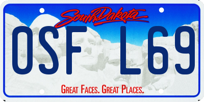 SD license plate 0SFL69