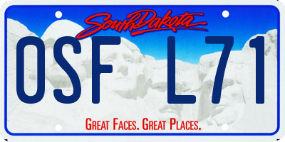 SD license plate 0SFL71