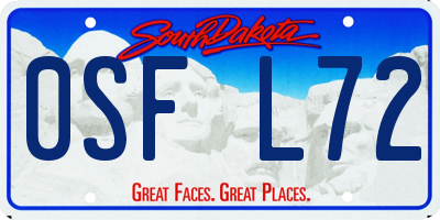 SD license plate 0SFL72