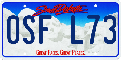 SD license plate 0SFL73