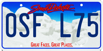 SD license plate 0SFL75