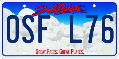 SD license plate 0SFL76