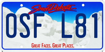 SD license plate 0SFL81