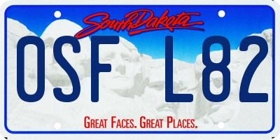 SD license plate 0SFL82