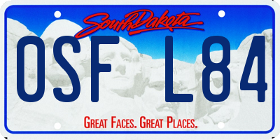 SD license plate 0SFL84