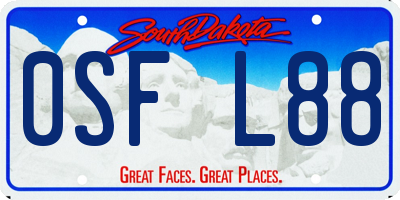 SD license plate 0SFL88