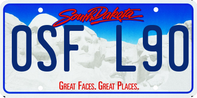 SD license plate 0SFL90