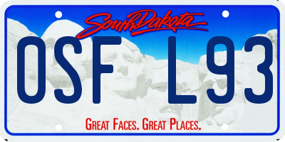 SD license plate 0SFL93