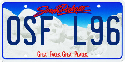 SD license plate 0SFL96